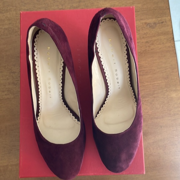 Robert Robert all leather kid suede shoes in a gorgeous burgundy colour size 41 - Picture 3 of 8